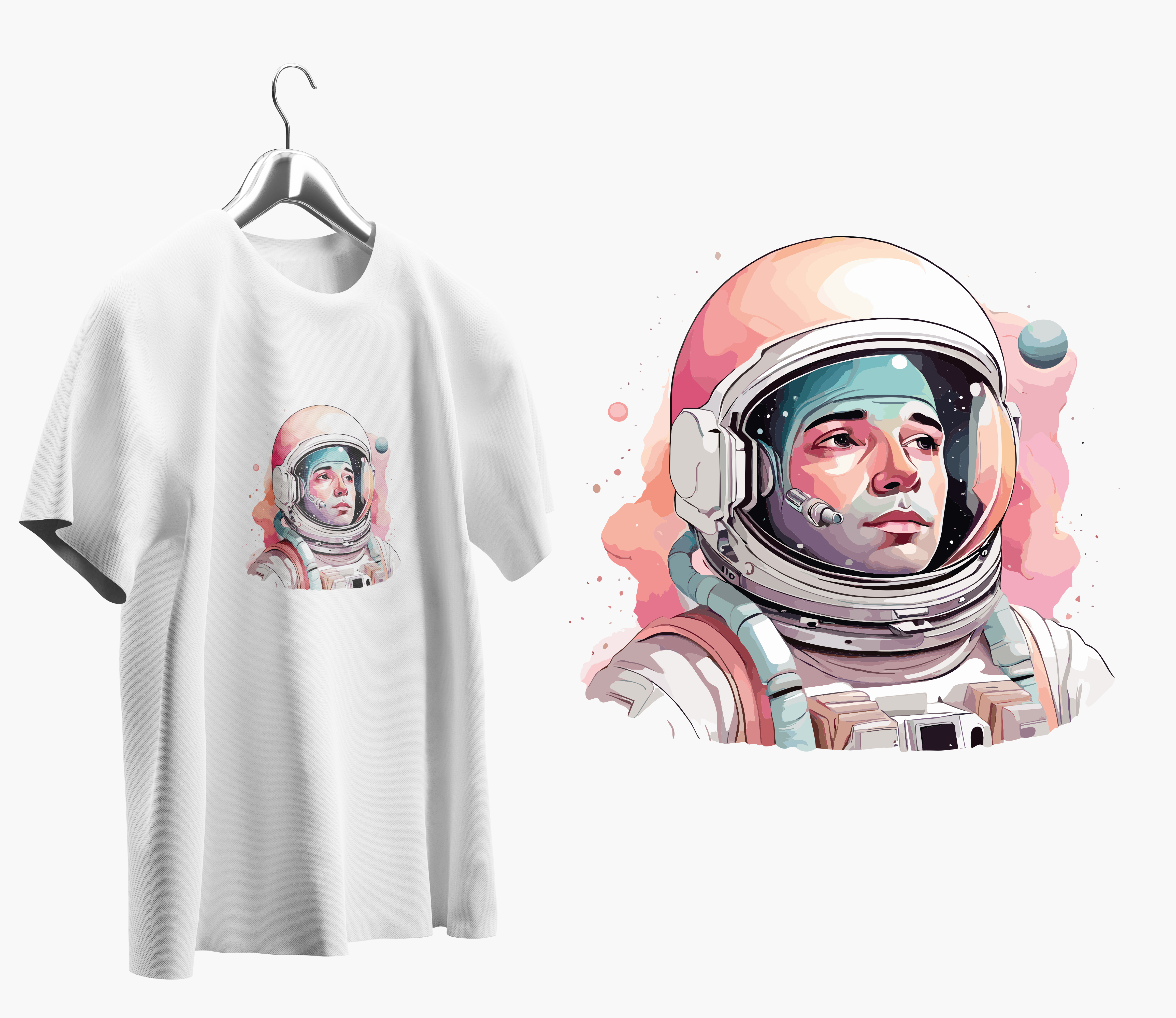 Astronot Baskılı Oversize T shirt T0016 